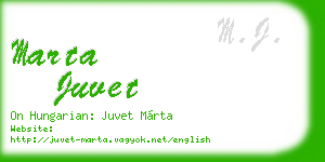 marta juvet business card