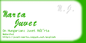 marta juvet business card